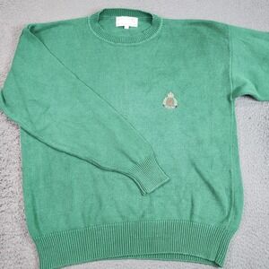 Islander Cotton Sweater Mens Large Green Crewneck Knit Pullover Bermuda Logo
